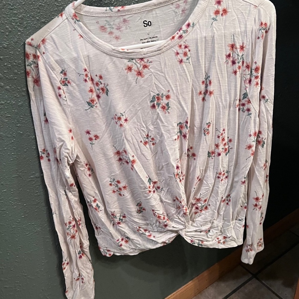 SO Pink Tie Front Relaxed Blouse